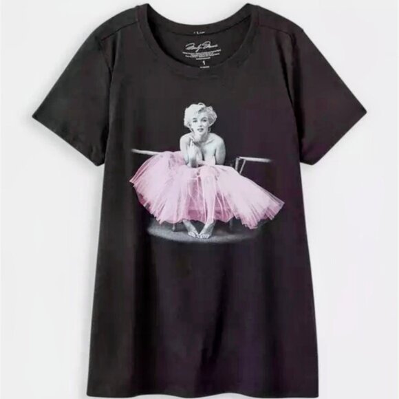 Slim Fit Crew Tee - Marilyn Monroe Black - Picture 1 of 4